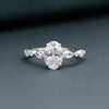 1.60 CT Oval Lab-Grown Diamond Engagement Ring with Marquise Side Diamonds
