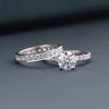 2.36 CT Total Round Lab-Grown Diamond Engagement Ring Set with Pavé Band