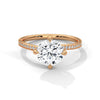 2.15 CT Round Cut Lab-Grown Diamond Twisted Shank Solitaire Ring with Pavé Accent