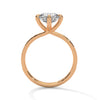 2.15 CT Round Cut Lab-Grown Diamond Twisted Shank Solitaire Ring with Pavé Accent