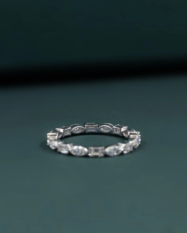 1.21 CTW Pear & Emerald Cut CVD Lab-Grown Diamond Eternity Ring