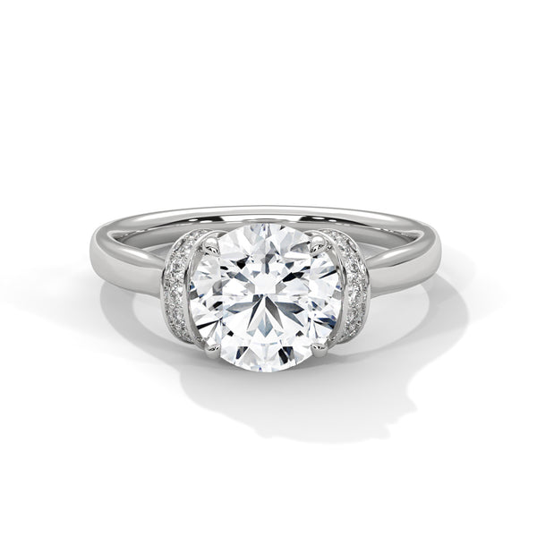 2.11 CT Total Round Lab-Grown Diamond Hidden Halo Solitaire Ring