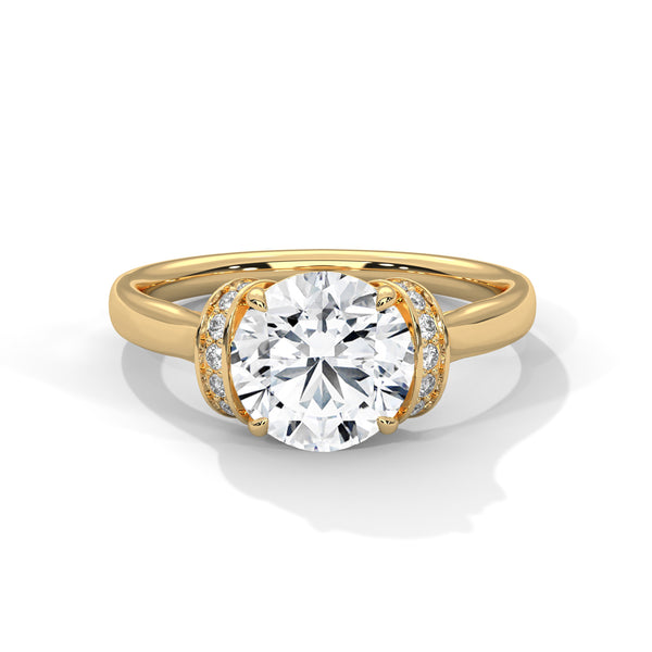 2.11 CT Total Round Lab-Grown Diamond Hidden Halo Solitaire Ring
