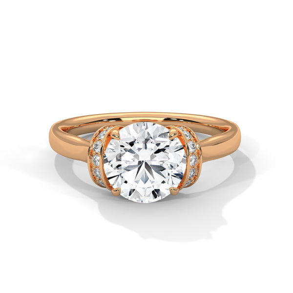 2.11 CT Total Round Lab-Grown Diamond Hidden Halo Solitaire Ring