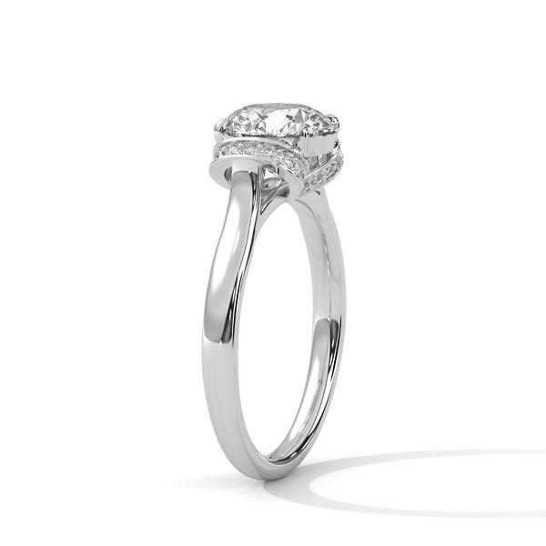 2.11 CT Total Round Lab-Grown Diamond Hidden Halo Solitaire Ring