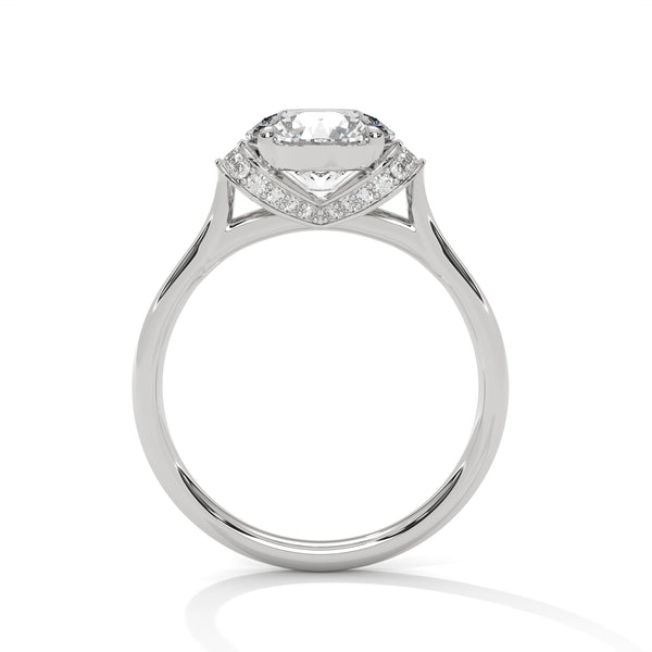 2.11 CT Total Round Lab-Grown Diamond Hidden Halo Solitaire Ring
