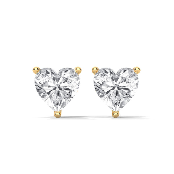 2.25 CT Heart Shape Lab-Grown Diamond Stud Earrings
