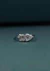 2.66 CTW Pear & Emerald Cut Lab-Grown Diamond Two-Stone Ring in Gold