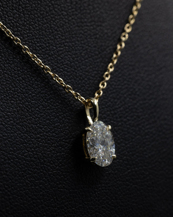 1.71 CTW Oval CVD Lab-Grown Diamond Solitaire Pendant Necklace