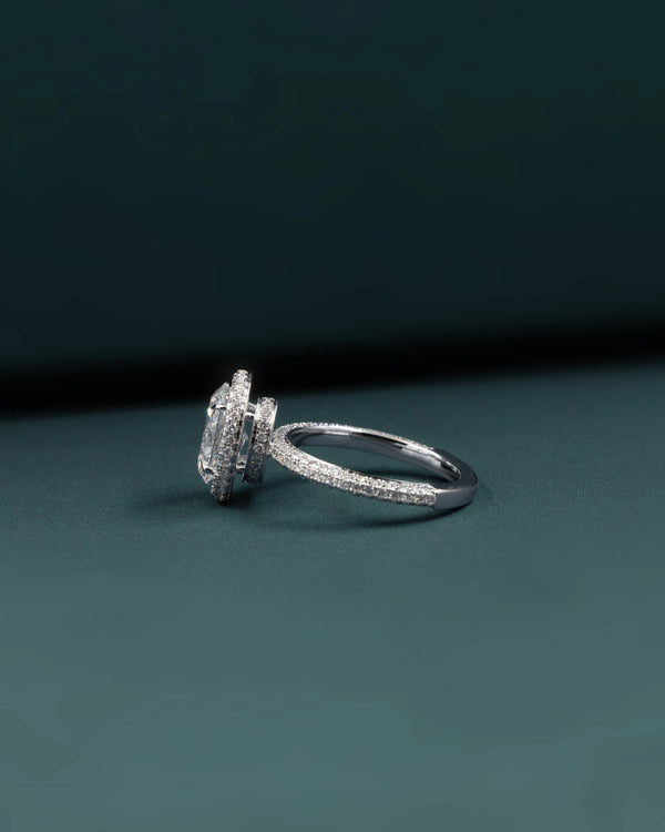 3.02 CT Oval Halo CVD Lab-Grown Diamond Engagement