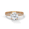 2.21 CT Total Round Lab-Grown Diamond Solitaire Ring with Pave Band