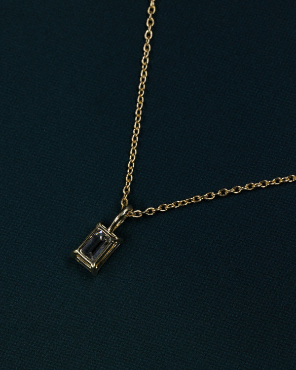 1.09 CT Emerald Cut Lab-Grown Diamond Solitaire Pendant Necklace