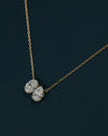2.12 CTW Pear & Emerald Cut Lab-Grown Diamond Toi et Moi Pendant Necklace