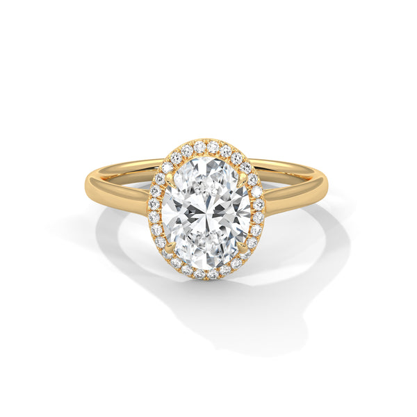 2.14 CT Total Oval Lab-Grown Diamond Halo Ring