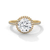2.34 CT Total Round Lab-Grown Diamond Halo Engagement Ring with Pave Band