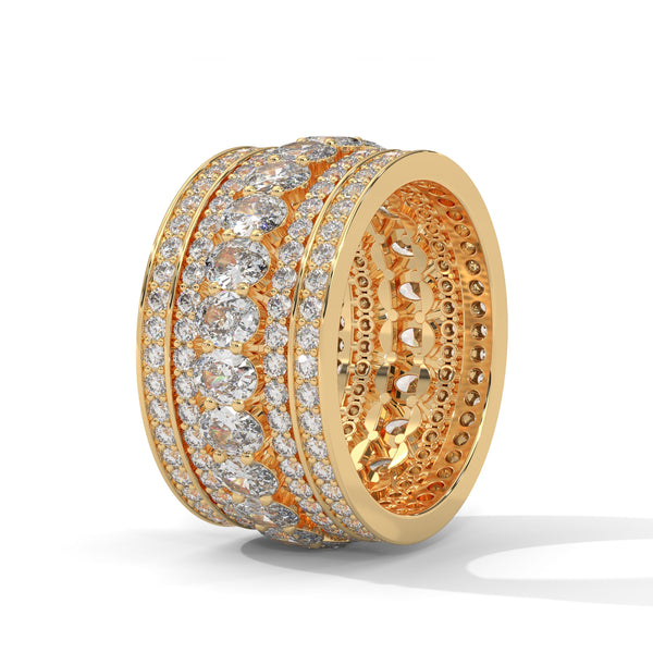 5.56 CT Round & Oval Lab-Grown Diamond Multi-Row Eternity Band Ring