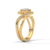 1.16 CT Round Lab-Grown Diamond Designer Halo Twist Ring