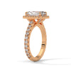 3.33 CT Radiant Cut Halo Lab-Grown Diamond Ring with Round Accent Diamonds