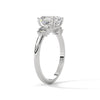 2.31 CT Asscher Cut Lab-Grown Diamond Three-Stone Ring with Emerald Side Stones