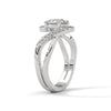 1.16 CT Round Lab-Grown Diamond Designer Halo Twist Ring
