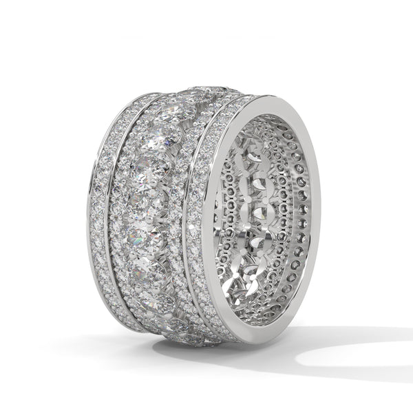 5.56 CT Round & Oval Lab-Grown Diamond Multi-Row Eternity Band Ring