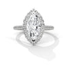 2.72 CT Marquise Cut Lab-Grown Diamond Halo Ring with Pavé Band