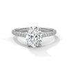 1.04 CT Oval Cut Lab-Grown Diamond Pave Engagement Ring