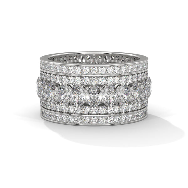 5.56 CT Round & Oval Lab-Grown Diamond Multi-Row Eternity Band Ring