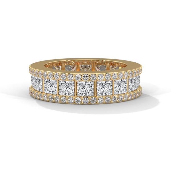 4.04 CT Princess & Round Lab-Grown Diamond Eternity Band Ring