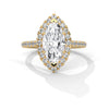 2.72 CT Marquise Cut Lab-Grown Diamond Halo Ring with Pavé Band