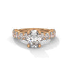 3.99 CT Oval Lab-Grown Diamond Half Eternity Solitaire Ring