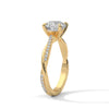2.16 CT Total Round Cut Lab-Grown Diamond Twisted Pave Engagement Ring