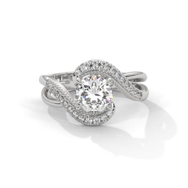 1.16 CT Round Lab-Grown Diamond Designer Halo Twist Ring