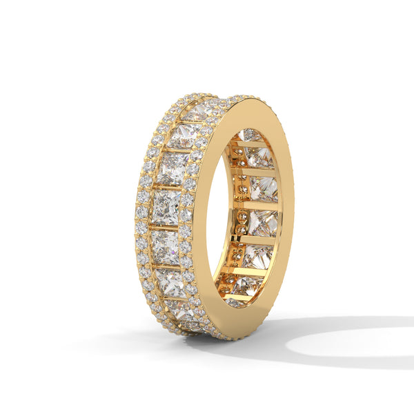 4.04 CT Princess & Round Lab-Grown Diamond Eternity Band Ring