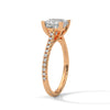 2.22 CT Princess Cut Lab-Grown Diamond Solitaire Ring with Pavé Band