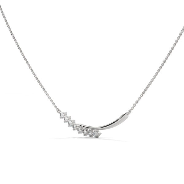 0.20 CT Curved Bar Lab-Grown Diamond Pendant Necklace in Gold