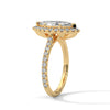 2.72 CT Marquise Cut Lab-Grown Diamond Halo Ring with Pavé Band
