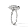 2.72 CT Marquise Cut Lab-Grown Diamond Halo Ring with Pavé Band