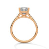 2.22 CT Princess Cut Lab-Grown Diamond Solitaire Ring with Pavé Band