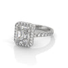 3.33 CT Radiant Cut Halo Lab-Grown Diamond Ring with Round Accent Diamonds