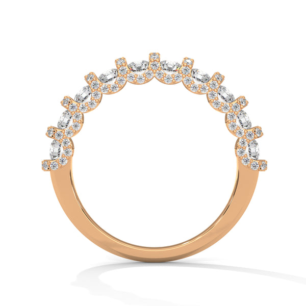 1.27 CT Round Lab-Grown Diamond Eternity Band with Halo Accents