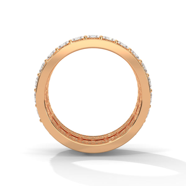 5.56 CT Round & Oval Lab-Grown Diamond Multi-Row Eternity Band Ring