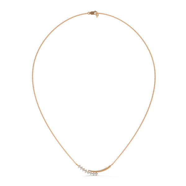 0.20 CT Curved Bar Lab-Grown Diamond Pendant Necklace in Gold