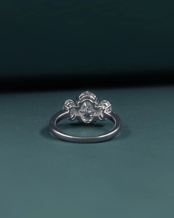 2.90 CT Oval Three-Stone Lab-Grown Diamond Engagement Ring