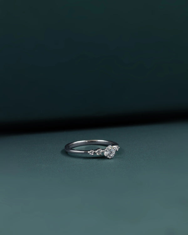 0.42 CT Round Cut Lab-Grown Diamond Three Stone Ring