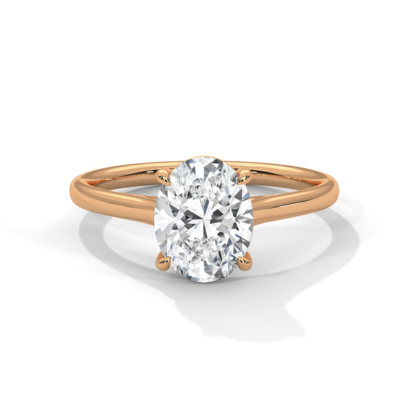 2.00 CT Oval Cut Lab-Grown Diamond Solitaire Engagement Ring