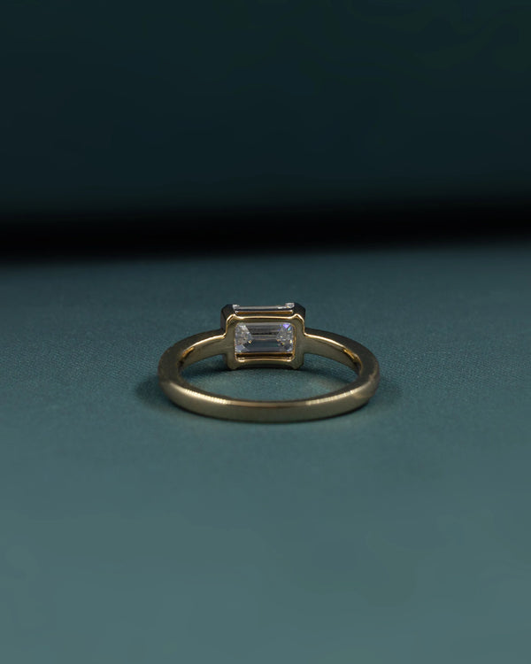 1.01 CT Emerald Cut Bezel-Set Lab-Grown Diamond Solitaire Ring