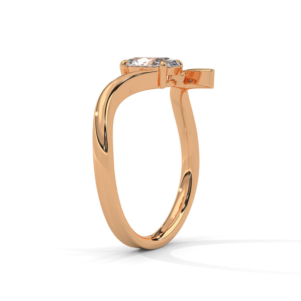 0.75 CT Oval Lab-Grown Diamond Open Curve Solitaire Ring