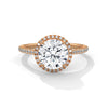 2.34 CT Total Round Lab-Grown Diamond Halo Engagement Ring with Pave Band