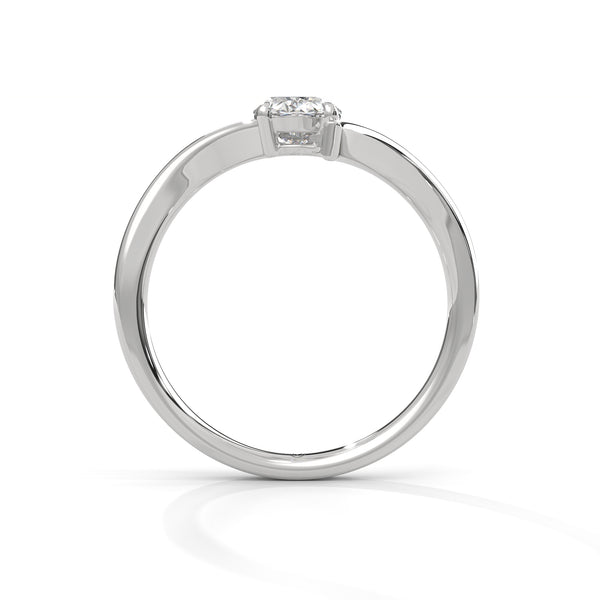 0.75 CT Oval Lab-Grown Diamond Open Curve Solitaire Ring